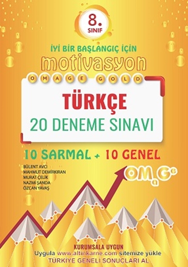 8. Sınıf Omage Gold Motivasyon Türkçe 20 Deneme Sınavı (10 Sarmal + 10 Genel)